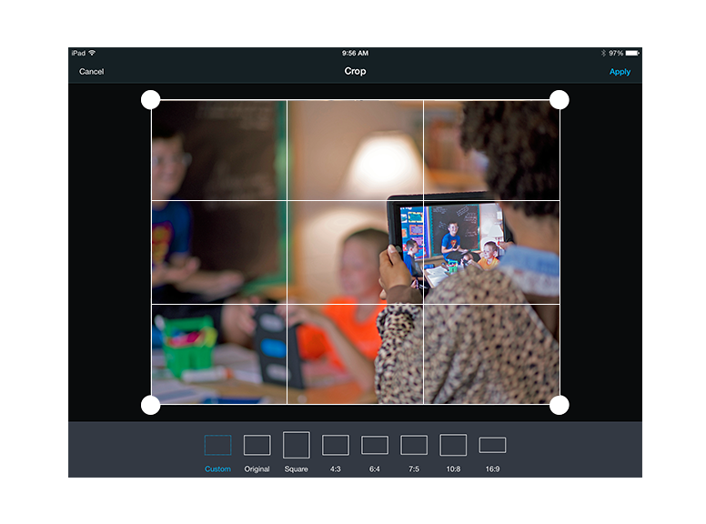 Use your devices camera to capture and crop photos right in Showbie