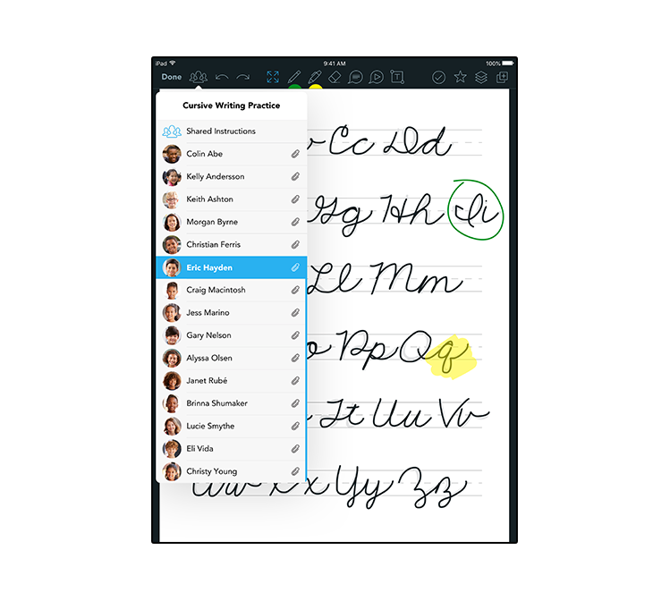 Switch between student work without reloading documents using Quick Marking