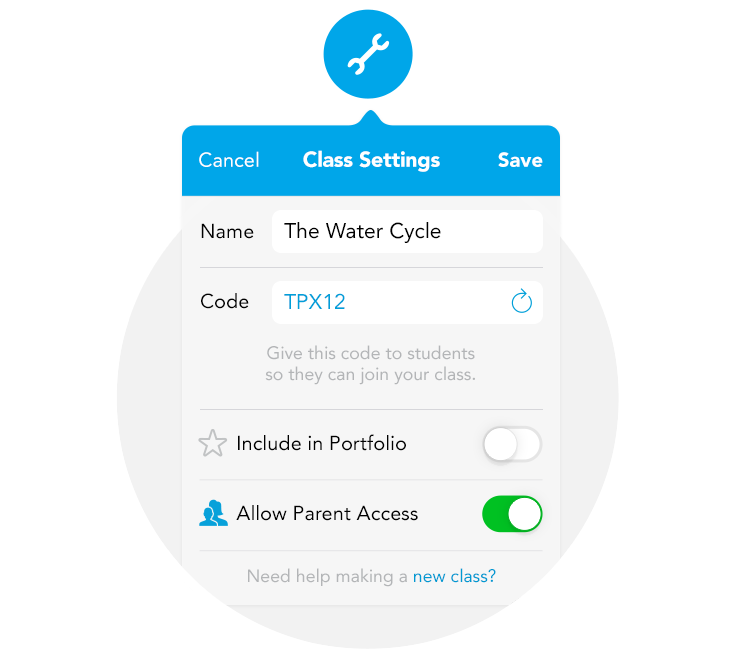 Control what parents can see for each class.