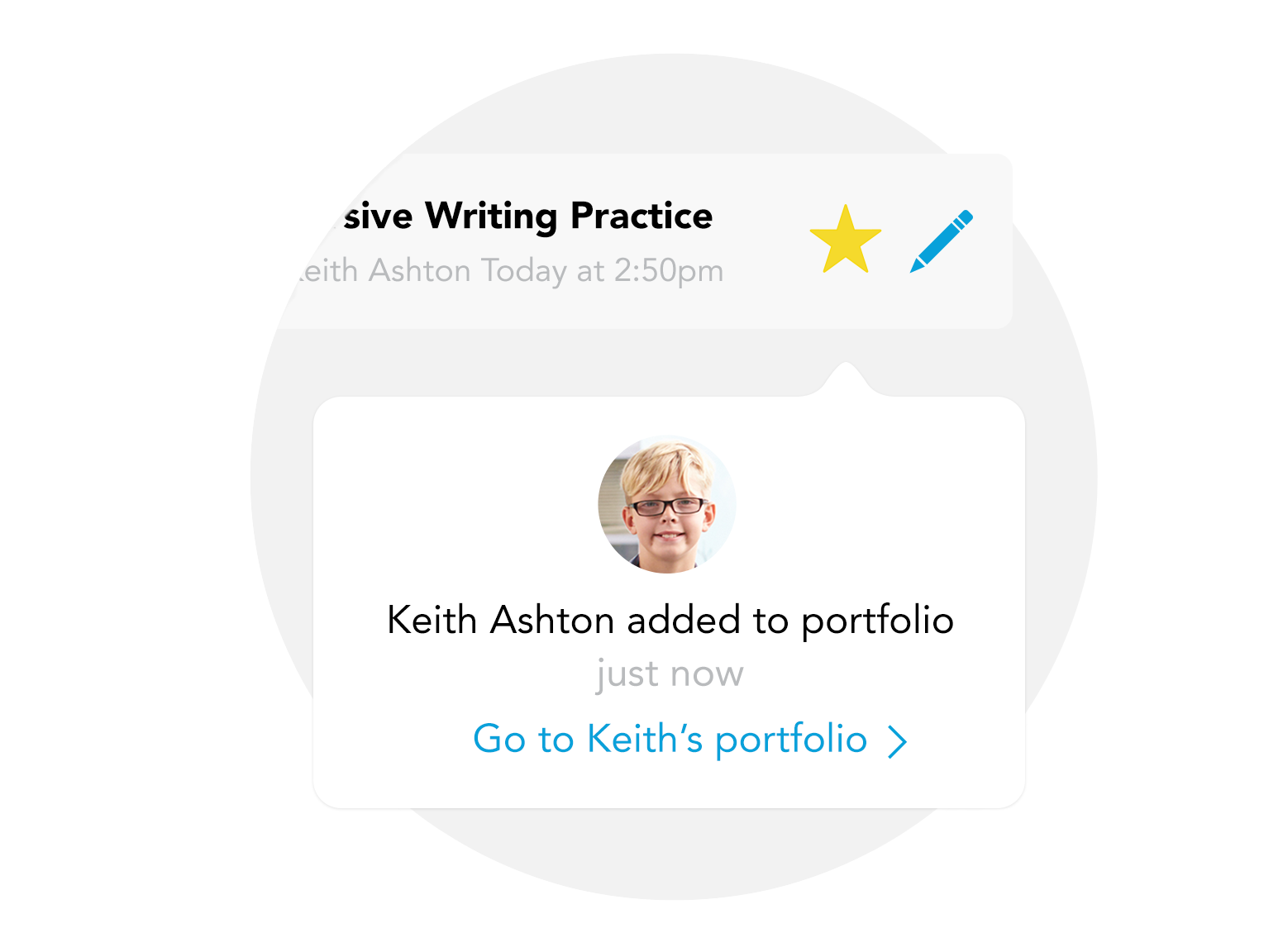 Allow students to showcase their work and curate their own portfolio.