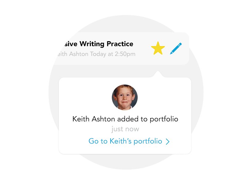 Allow students to showcase their work and curate their own portfolio.