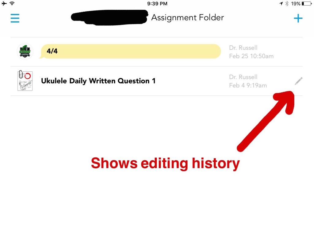 Student Editing History