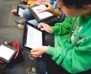 Students with devices