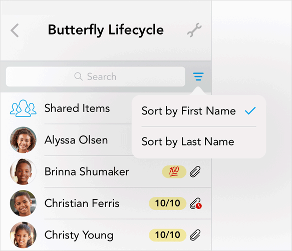 Sort Students by First or Last Name