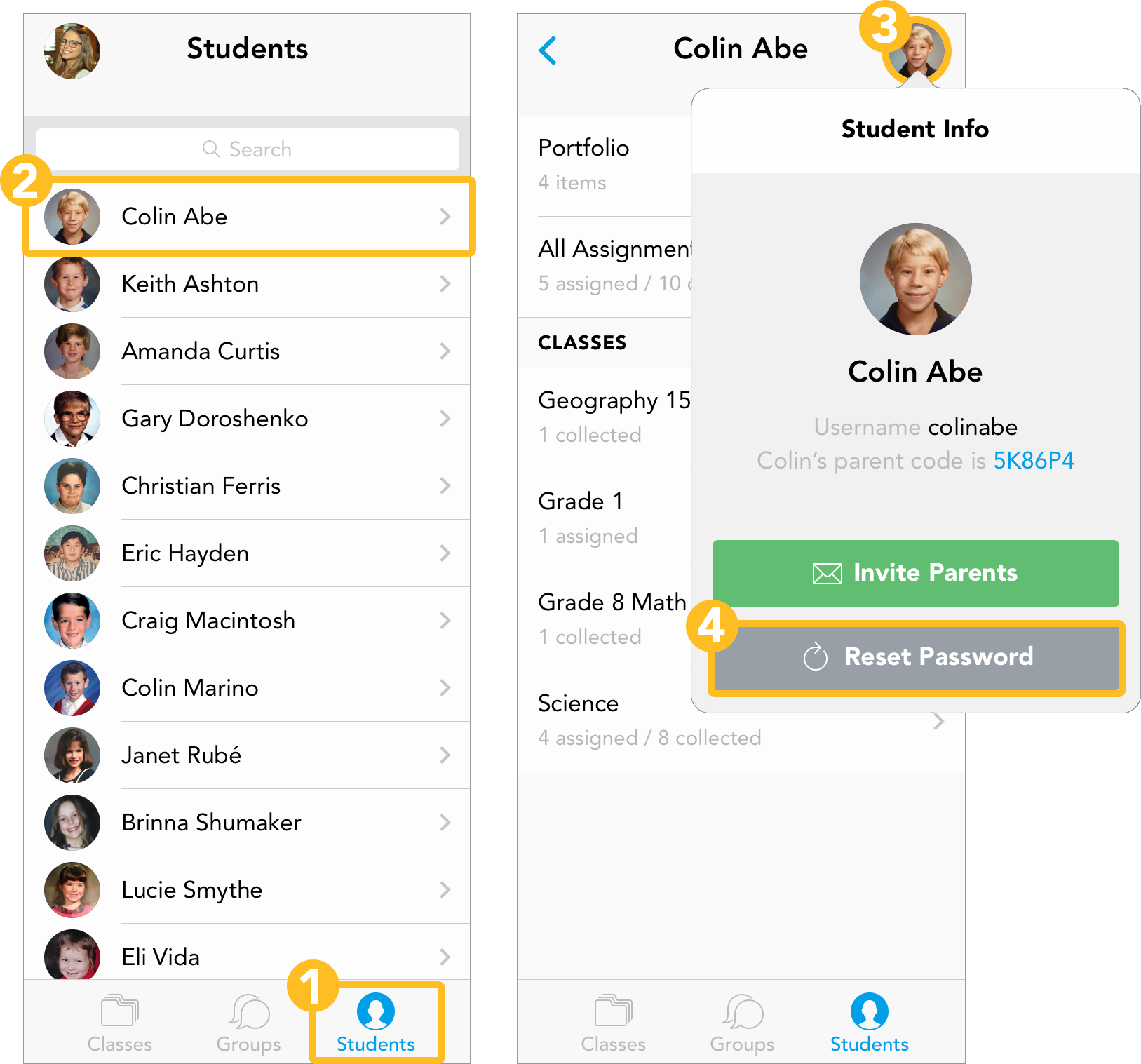 Resetting A Student Password Showbie Support